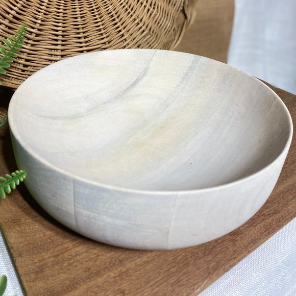 NEW Carved Wood Bowl | Home Décor | Table Décor | Modern Farmhouse - Picture 5 of 10
